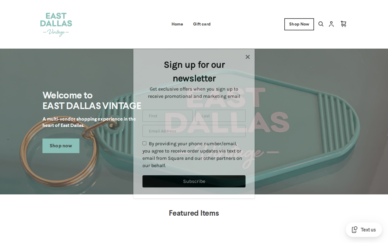 East Dallas Vintage website preview