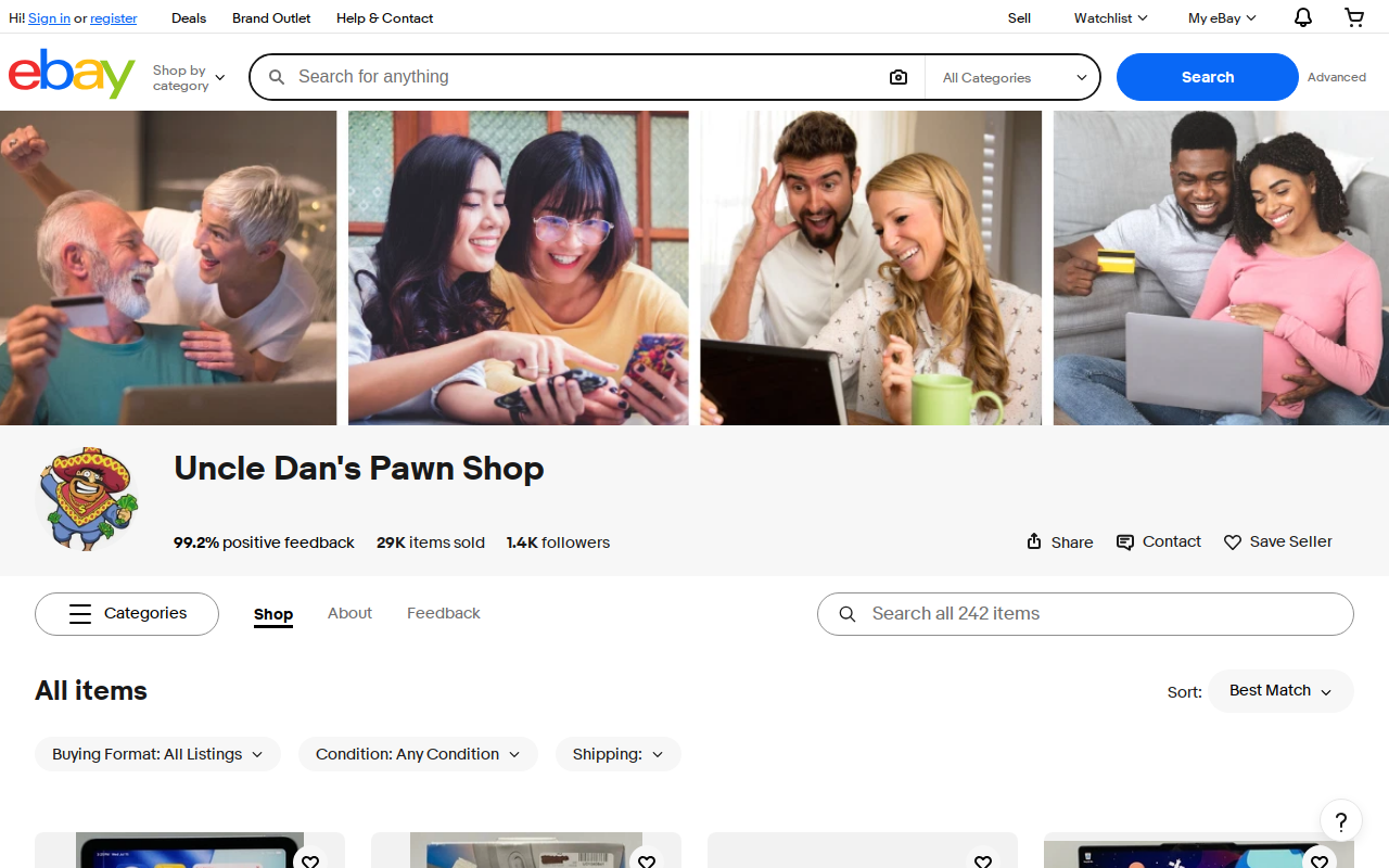 Uncle Dan's eBay Store website preview