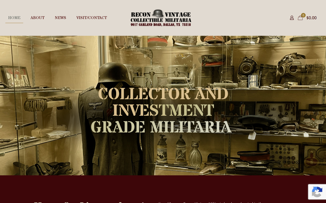 Recon Vintage Military website preview