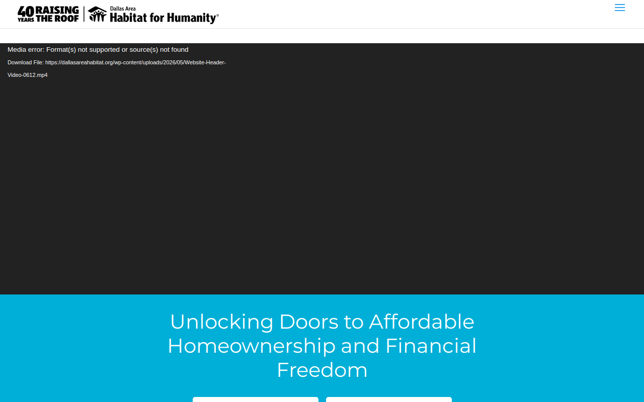 Dallas Area Habitat for Humanity ReStores website preview