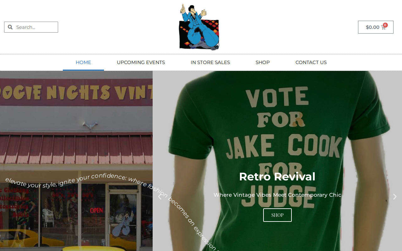 Boogie Nights Vintage website preview