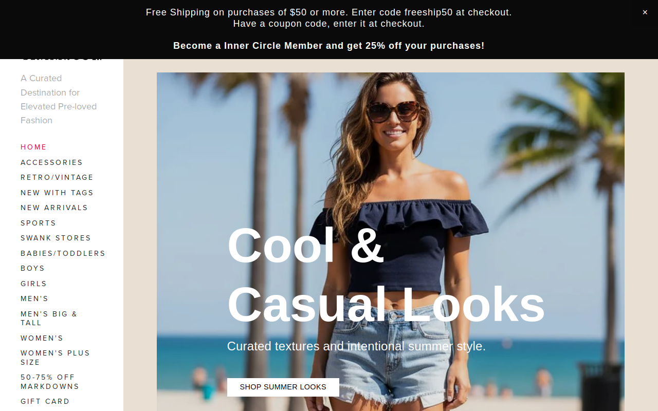 Second Hand Swank website preview