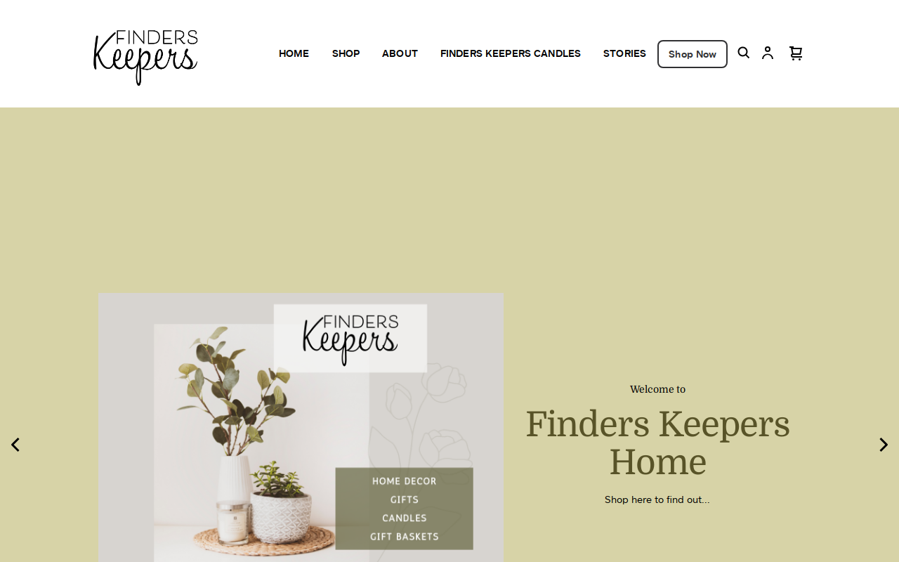 Finders Keepers Home website preview