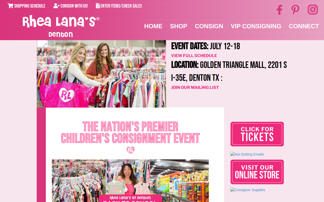 Rhea Lana's of Denton website preview