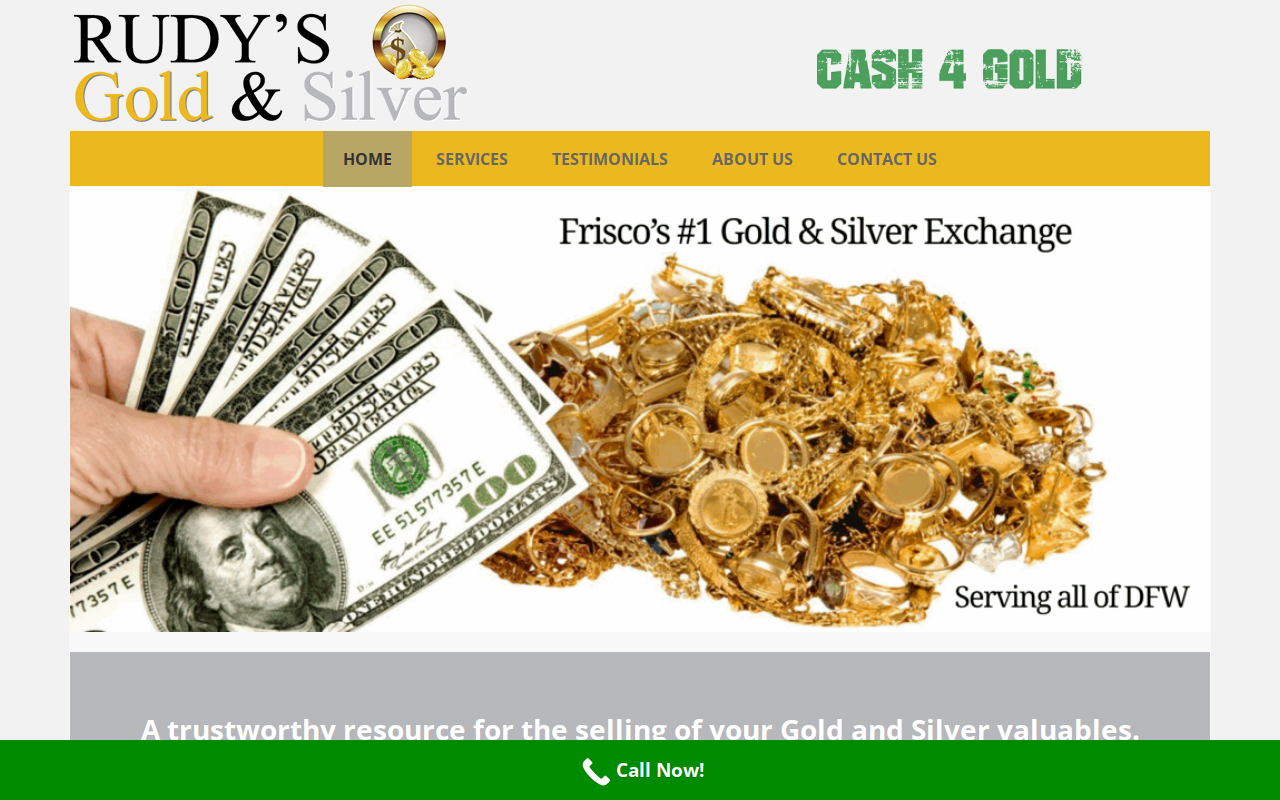 Rudy's Gold & Silver website preview