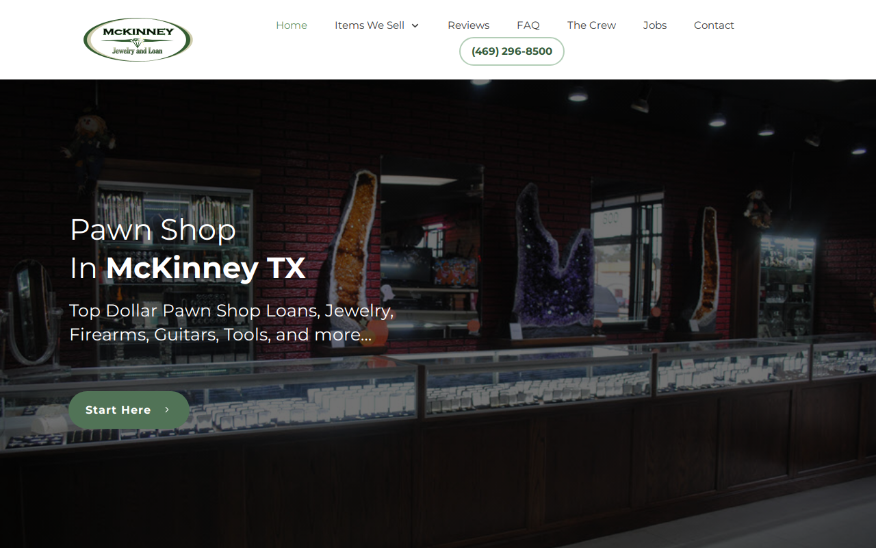 McKinney Jewelry & Loan website preview