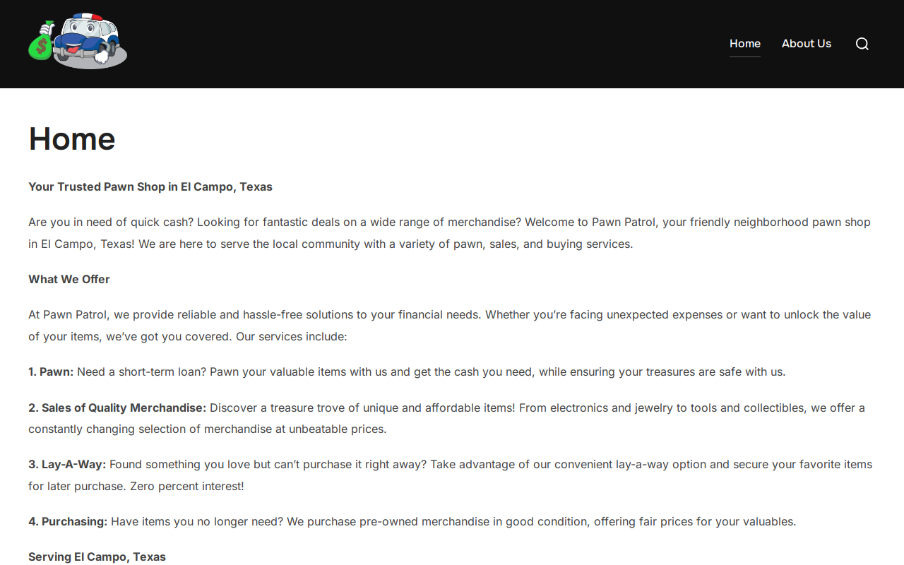 Pawn Patrol website preview