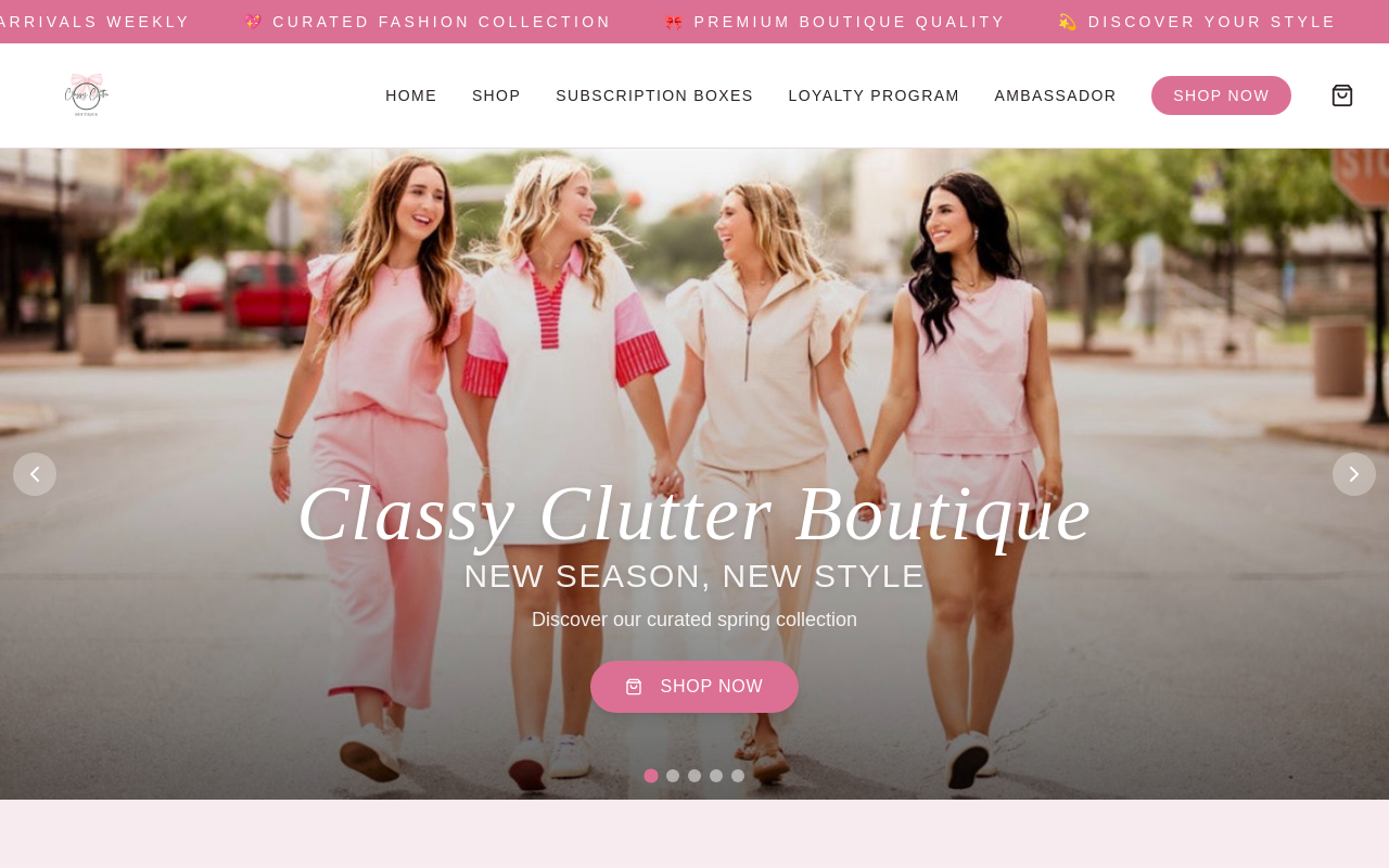 Classy Clutter Resale and Boutique website preview