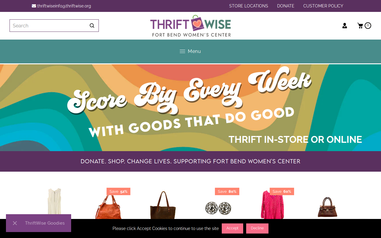 ThriftWise Resale Store - Richmond | Fort Bend Women's Center website preview