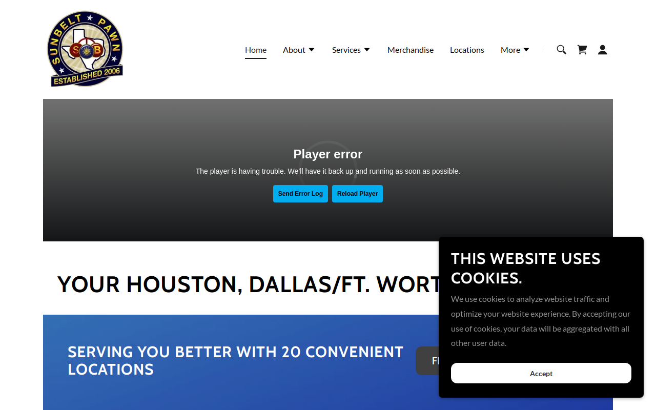 Sunbelt Pawn Jewelry & Loan #18 website preview
