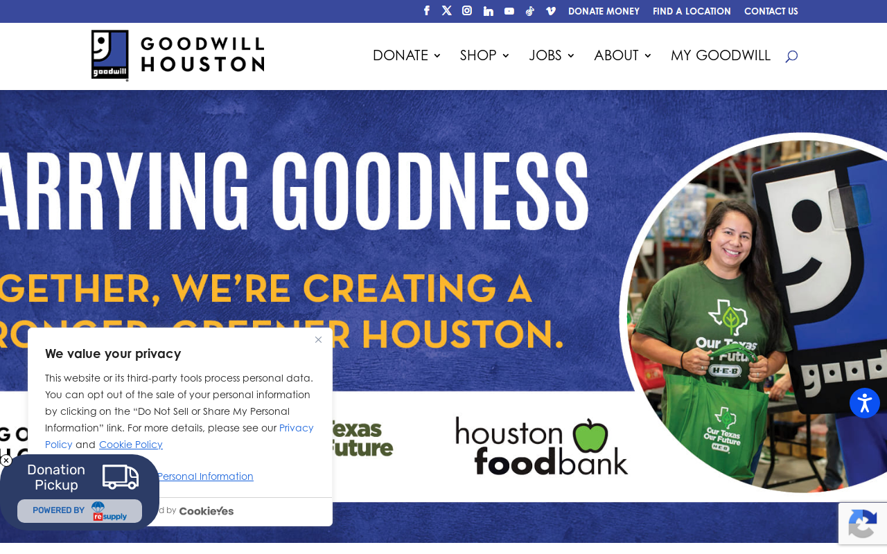 Goodwill Houston Outlet Store website preview