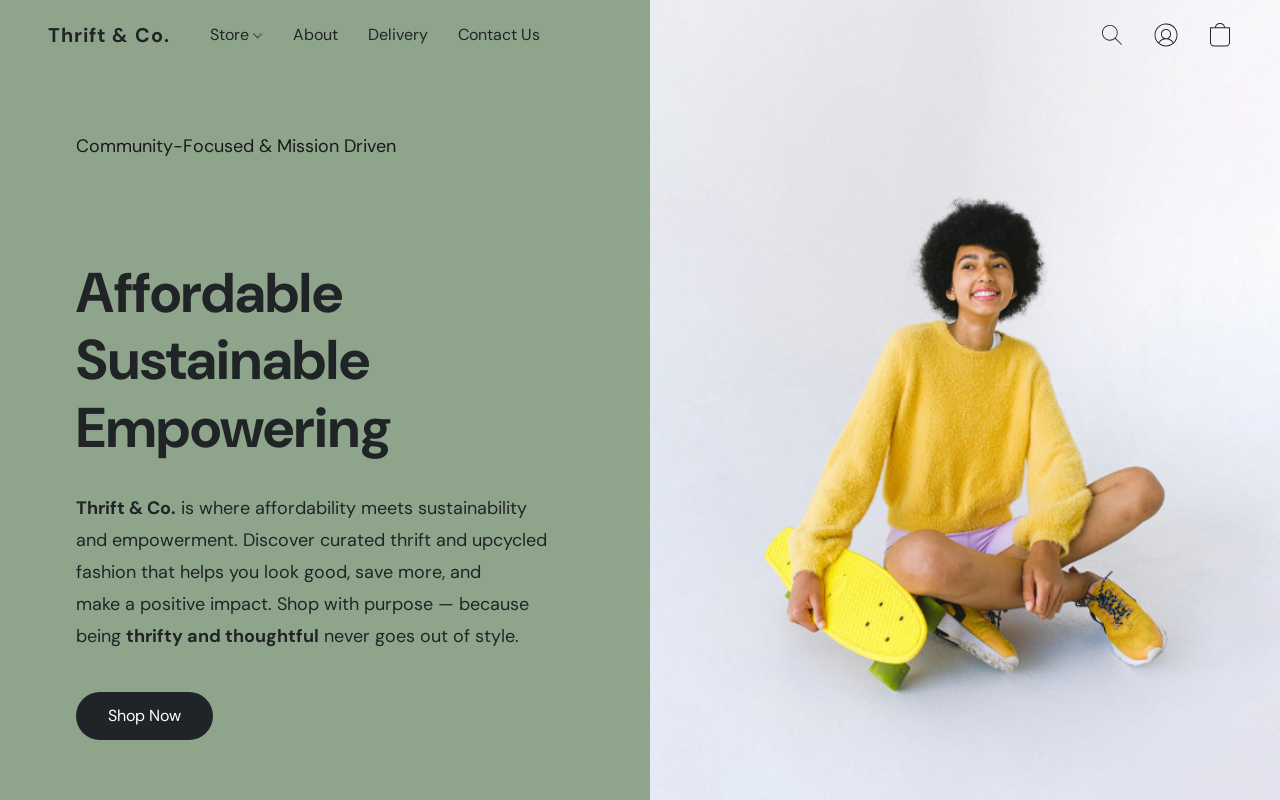 Thrift & Co. website preview