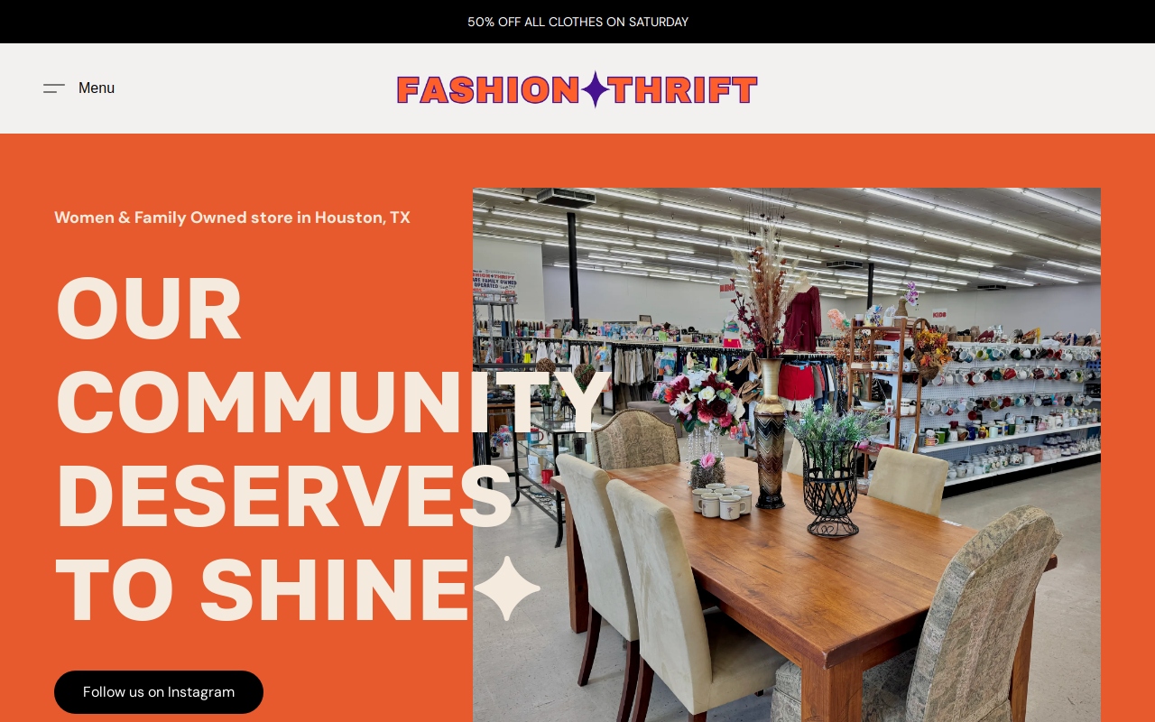 Fashion Thrift website preview