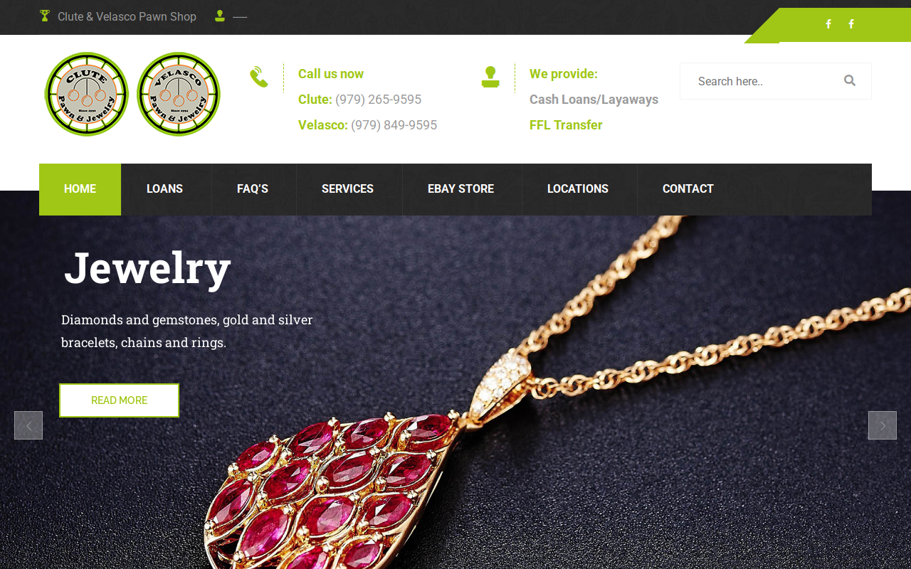 Velasco Road Pawn & Jewelry website preview