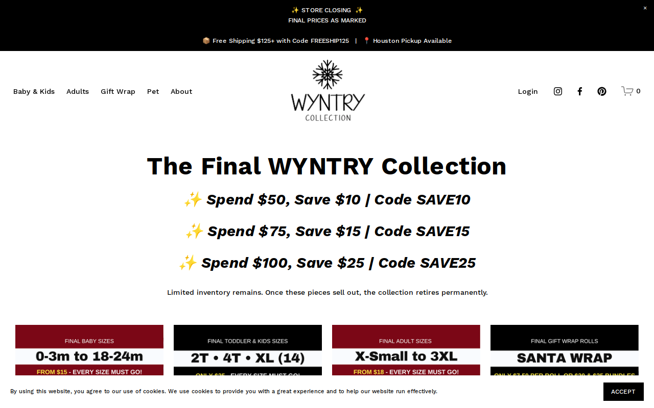 WYNTRY Collection website preview