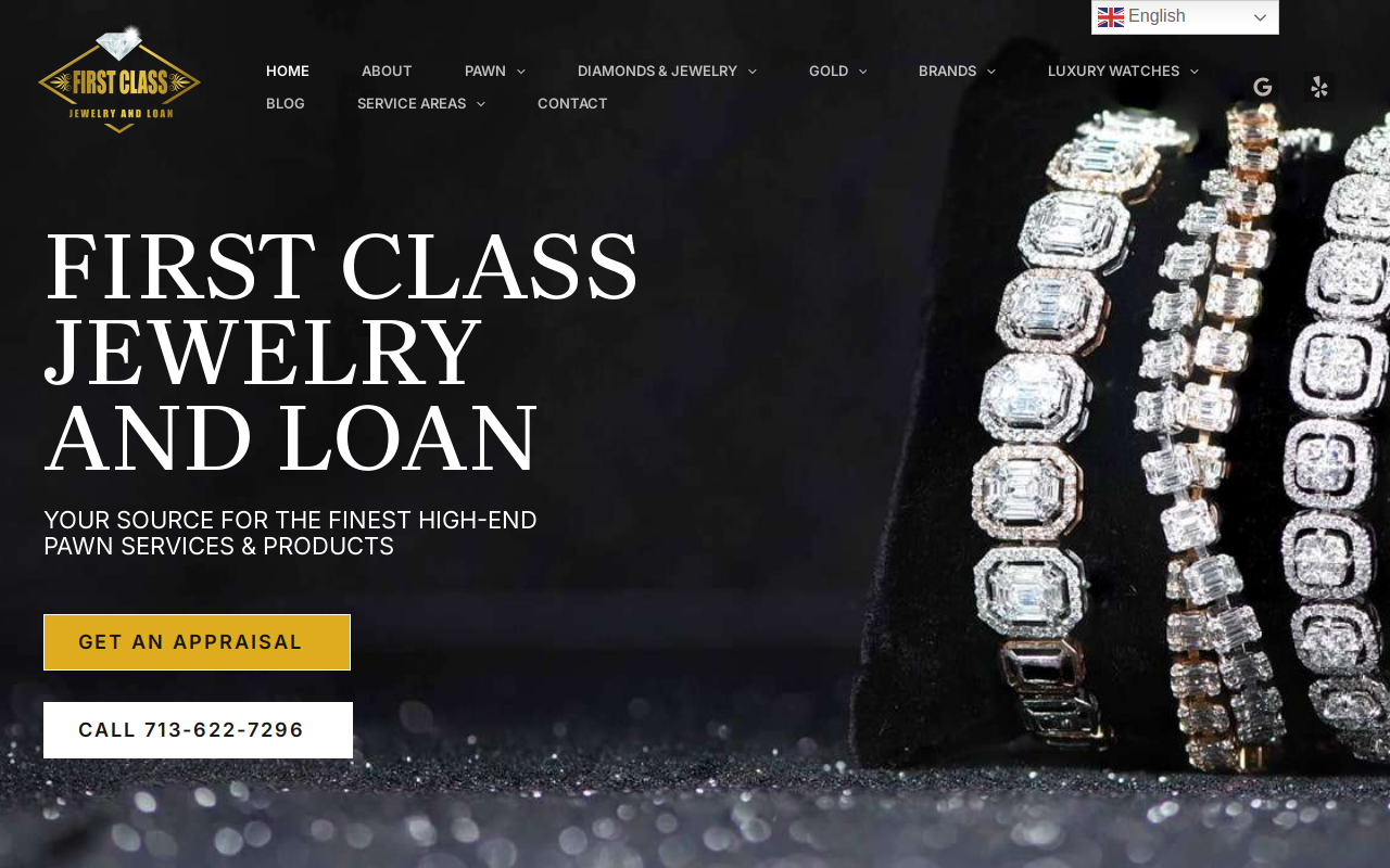 First Class Jewelry and Loan website preview