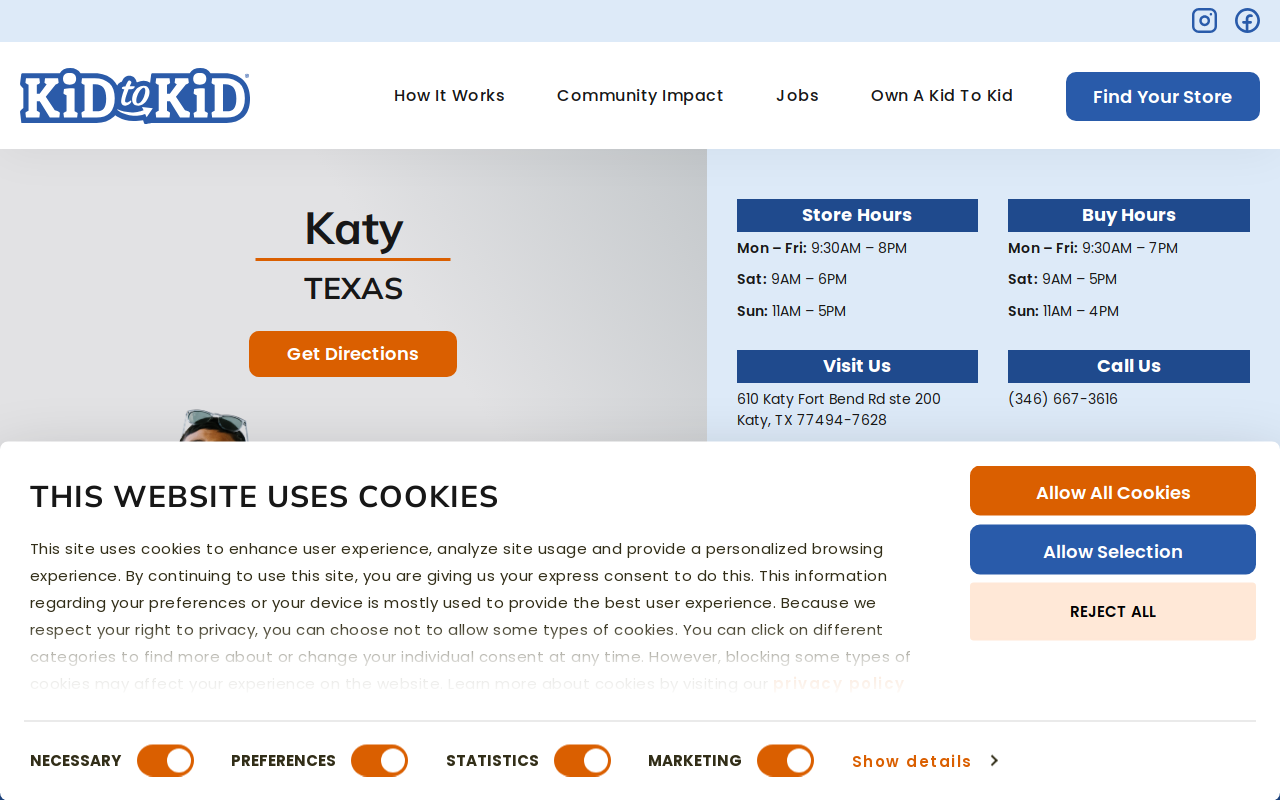 Kid to Kid Katy website preview