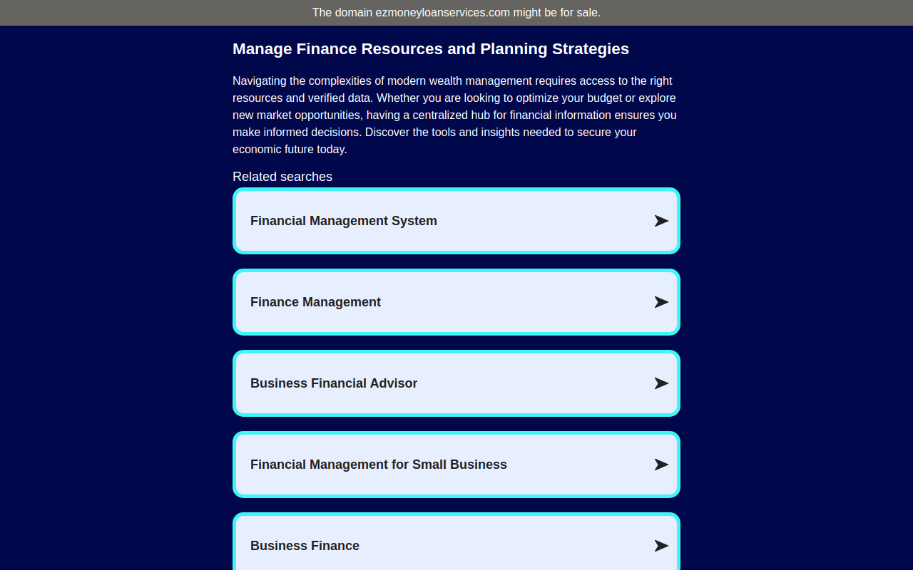 Ezmoney Loan Services website preview