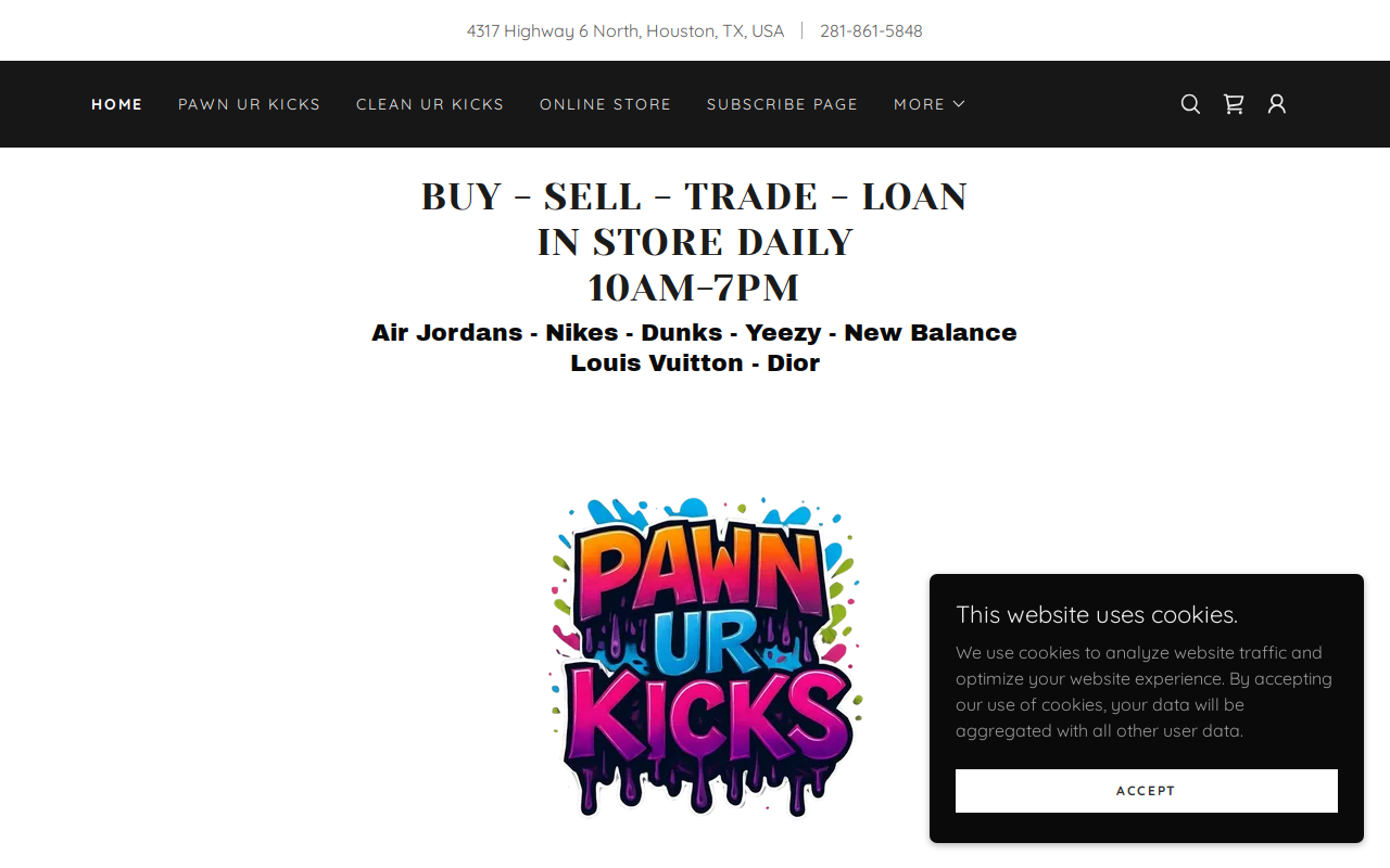 Pawn Ur Kicks website preview