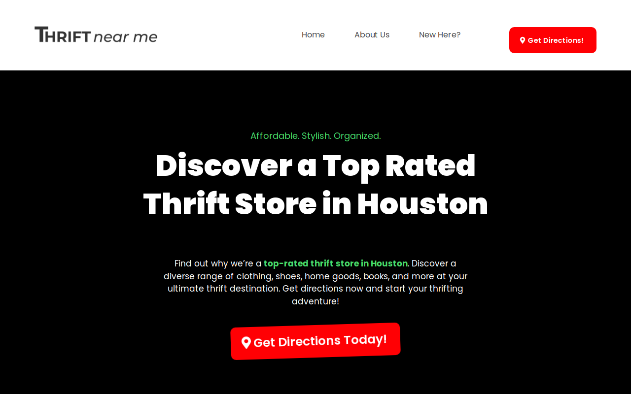Thrift Near Me | Thrift Store in Houston website preview