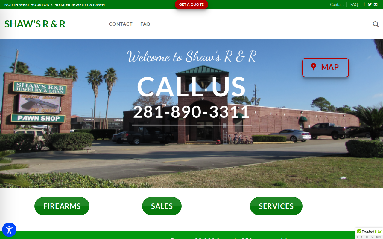 Shaw's R & R Jewelry and Loan website preview