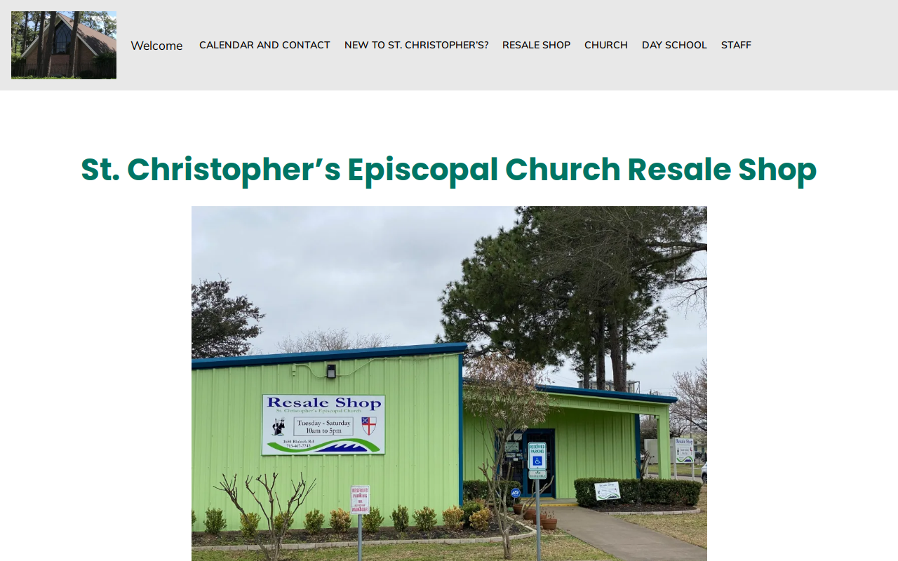 St Christopher's Resale Shop website preview