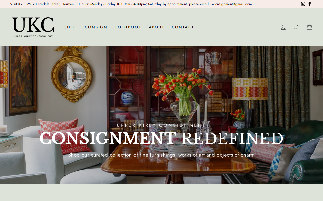 Upper Kirby Consignment website preview