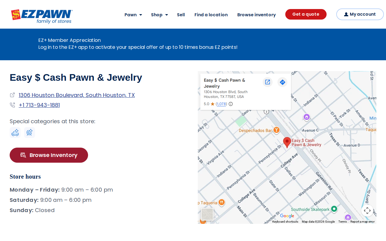 Easy Cash Pawn & Jewelry website preview