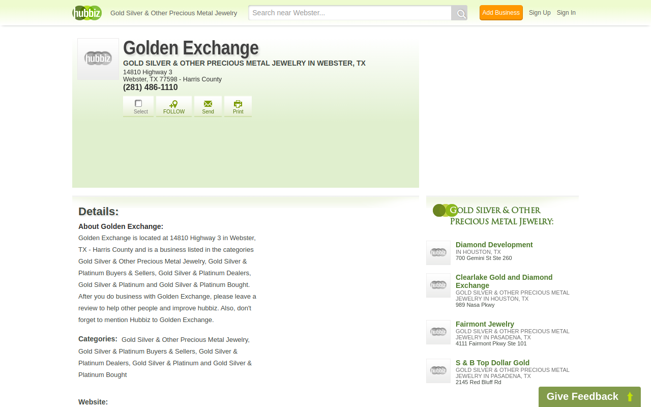 Golden Exchange website preview