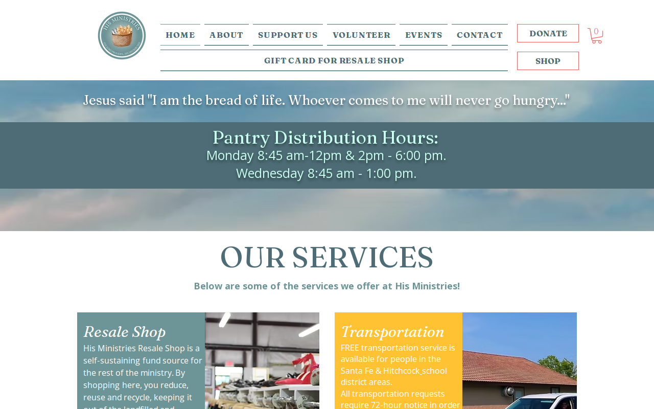 His Ministries Resale Shop website preview