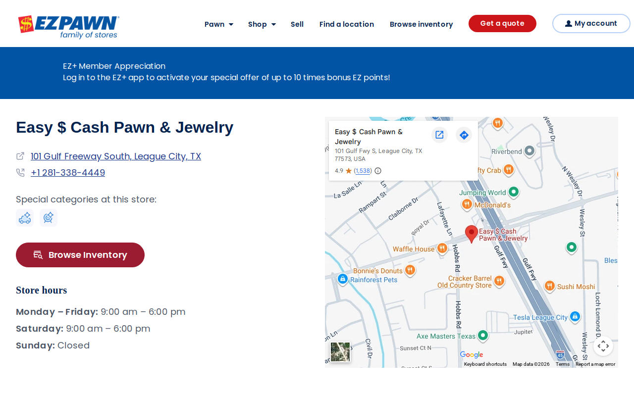 Easy Cash Pawn Jewelry website preview