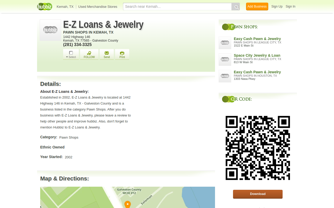 E-Z Loans & Jewelry website preview