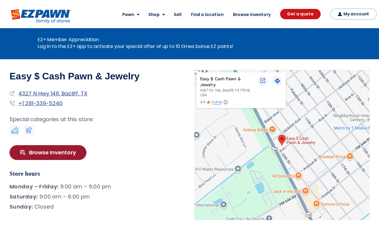 Easy Cash Pawn and Jewelry website preview