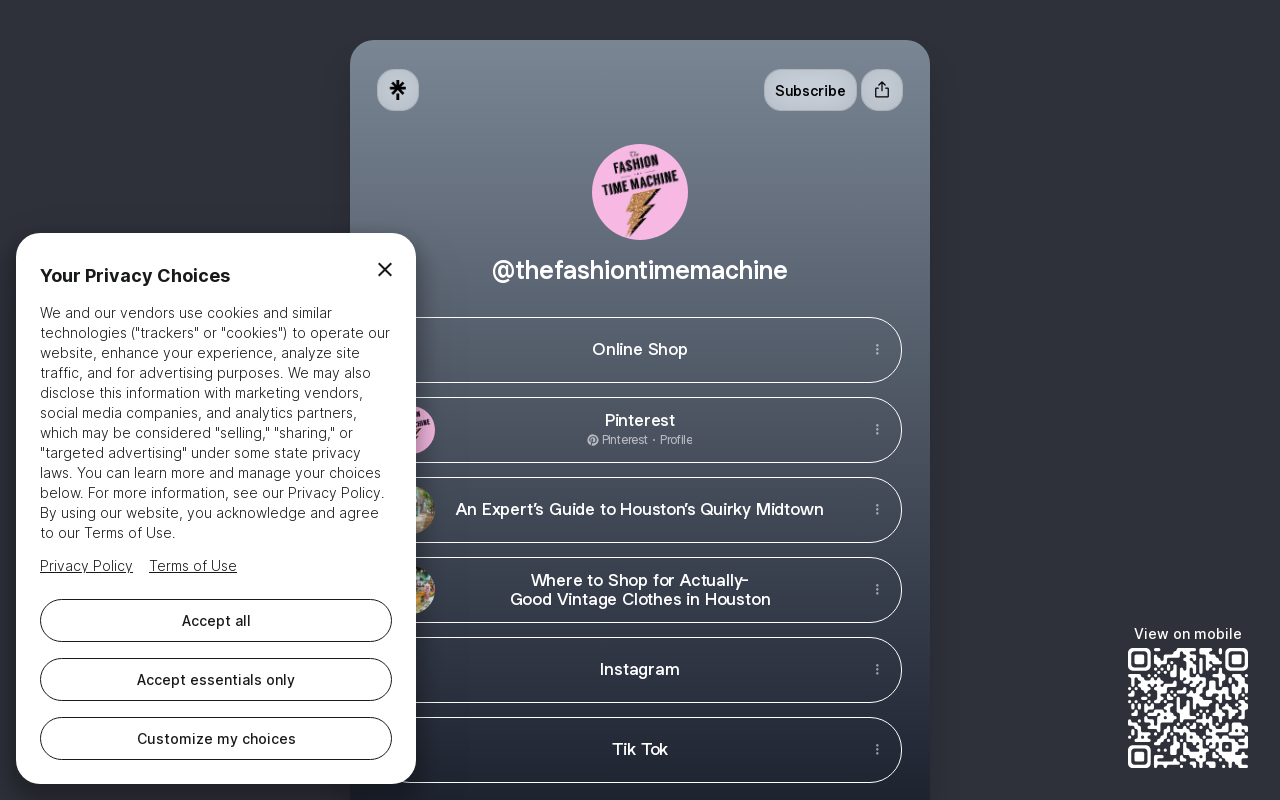 The Fashion Time Machine website preview