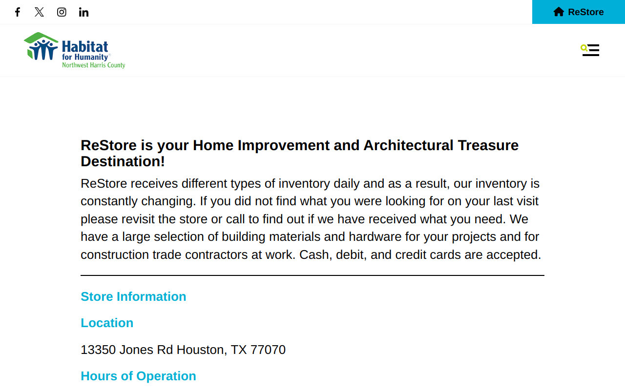 Habitat for Humanity NWHC ReStore website preview