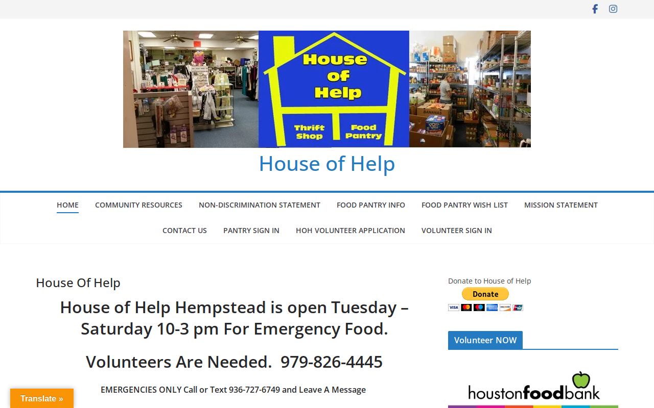 House Of Help website preview