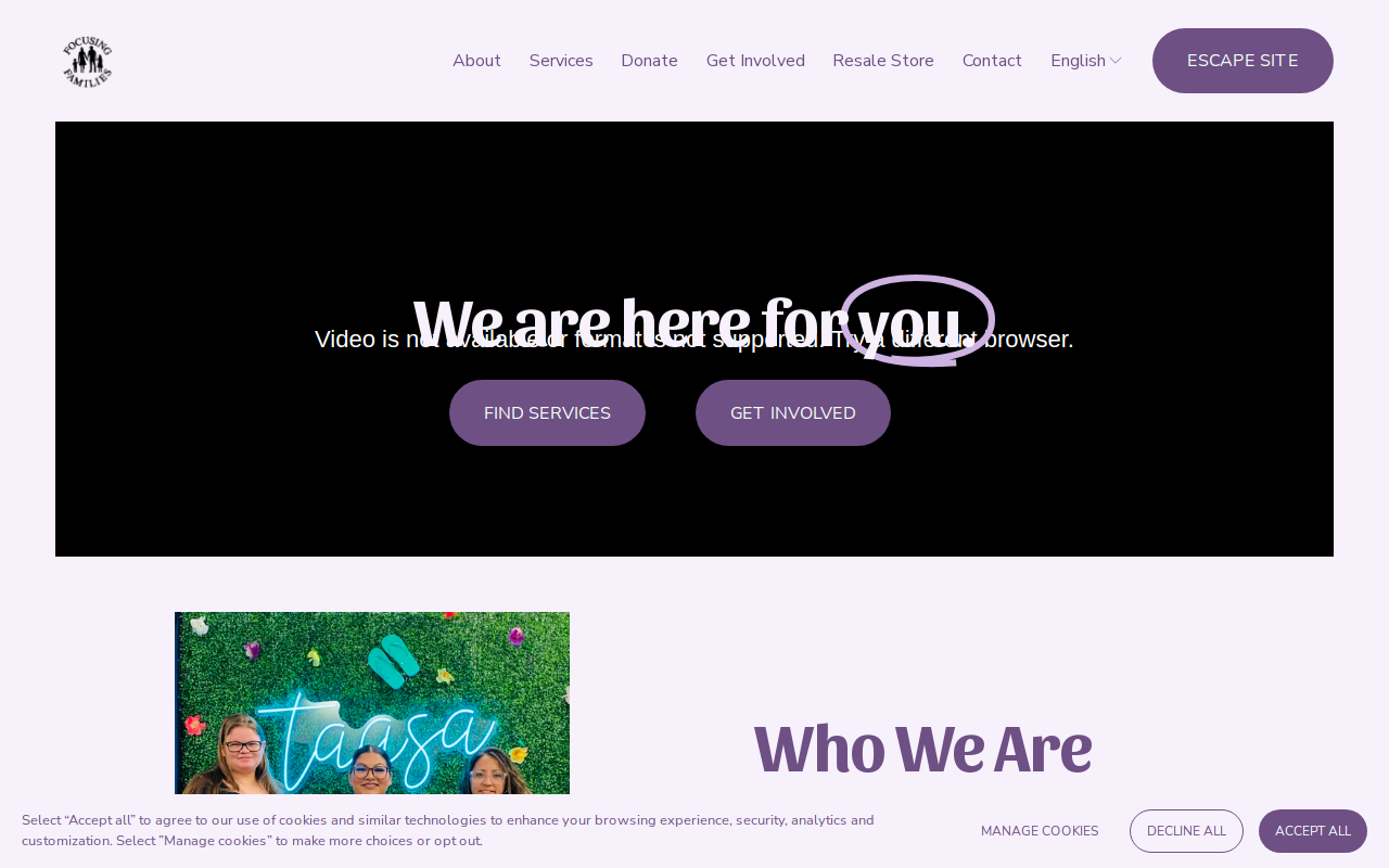 The Resale Store at Focusing Families website preview