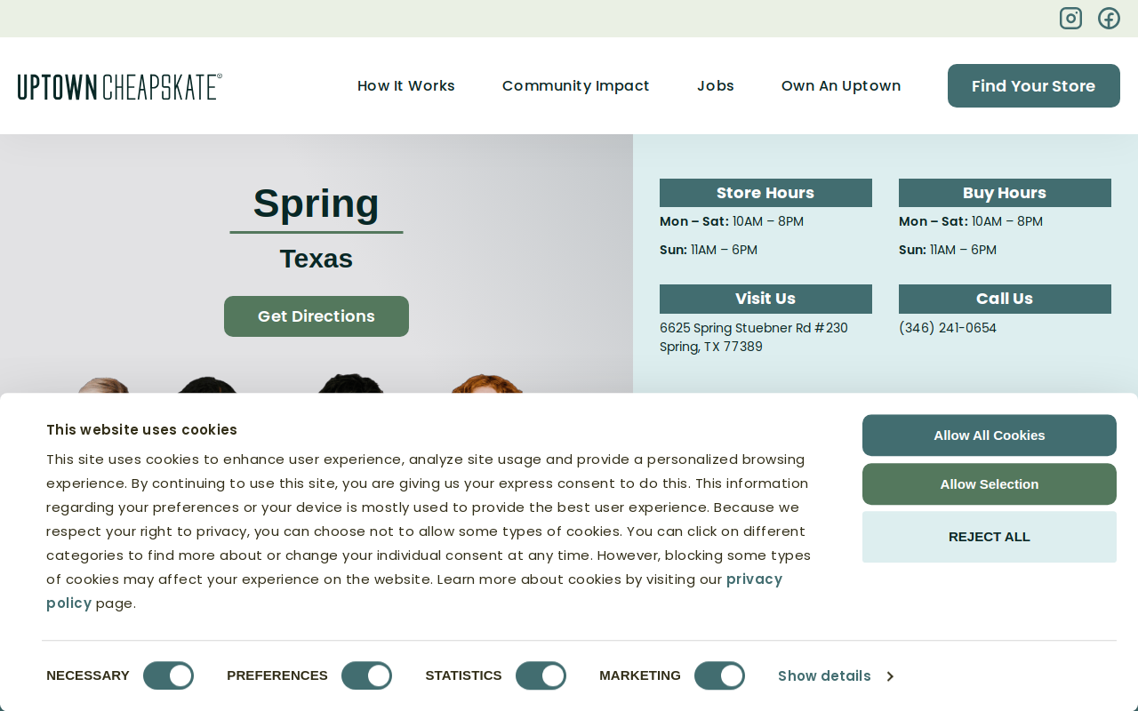Uptown Cheapskate Spring website preview