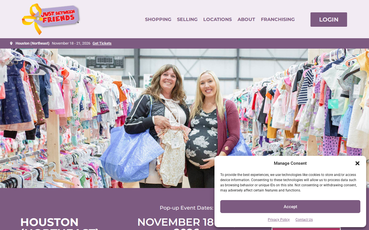 Just Between Friends- Houston Northeast website preview