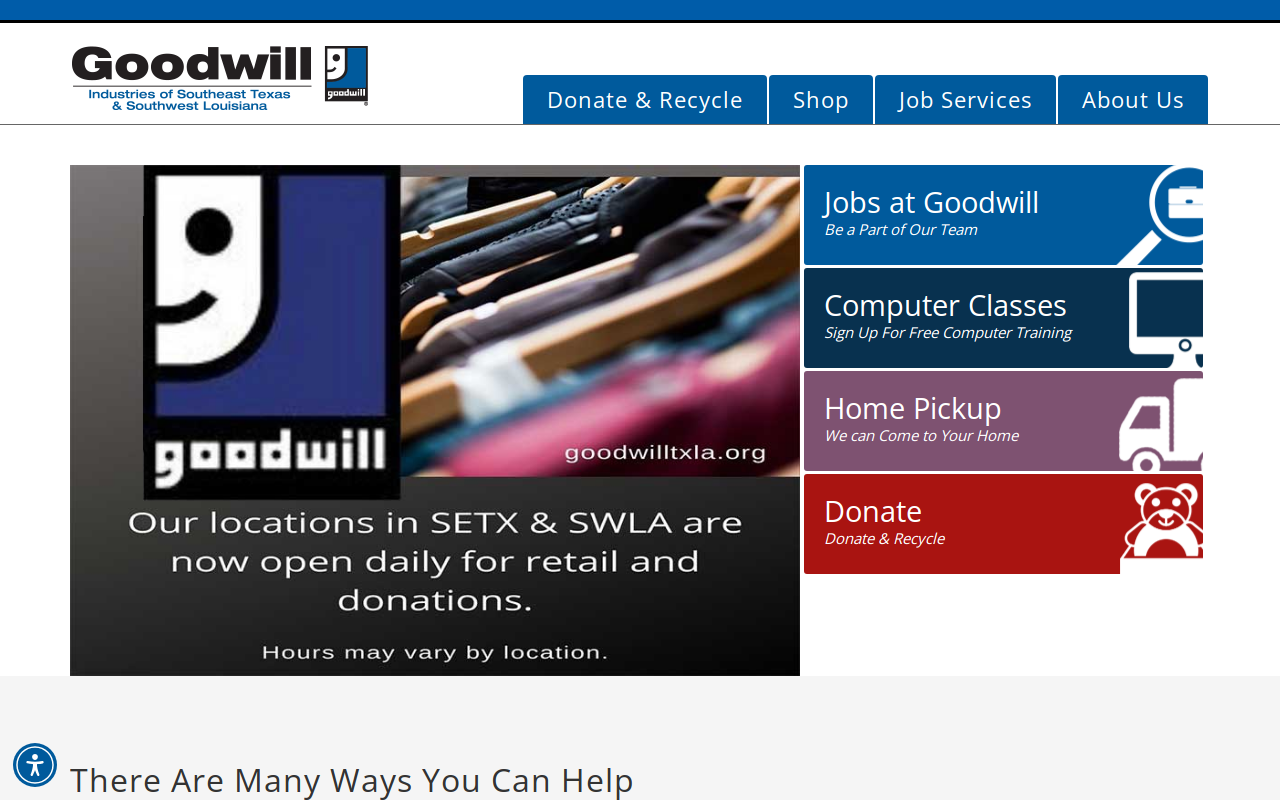 Goodwill Industries of Southeast Texas & Southwest Louisiana, Inc. website preview