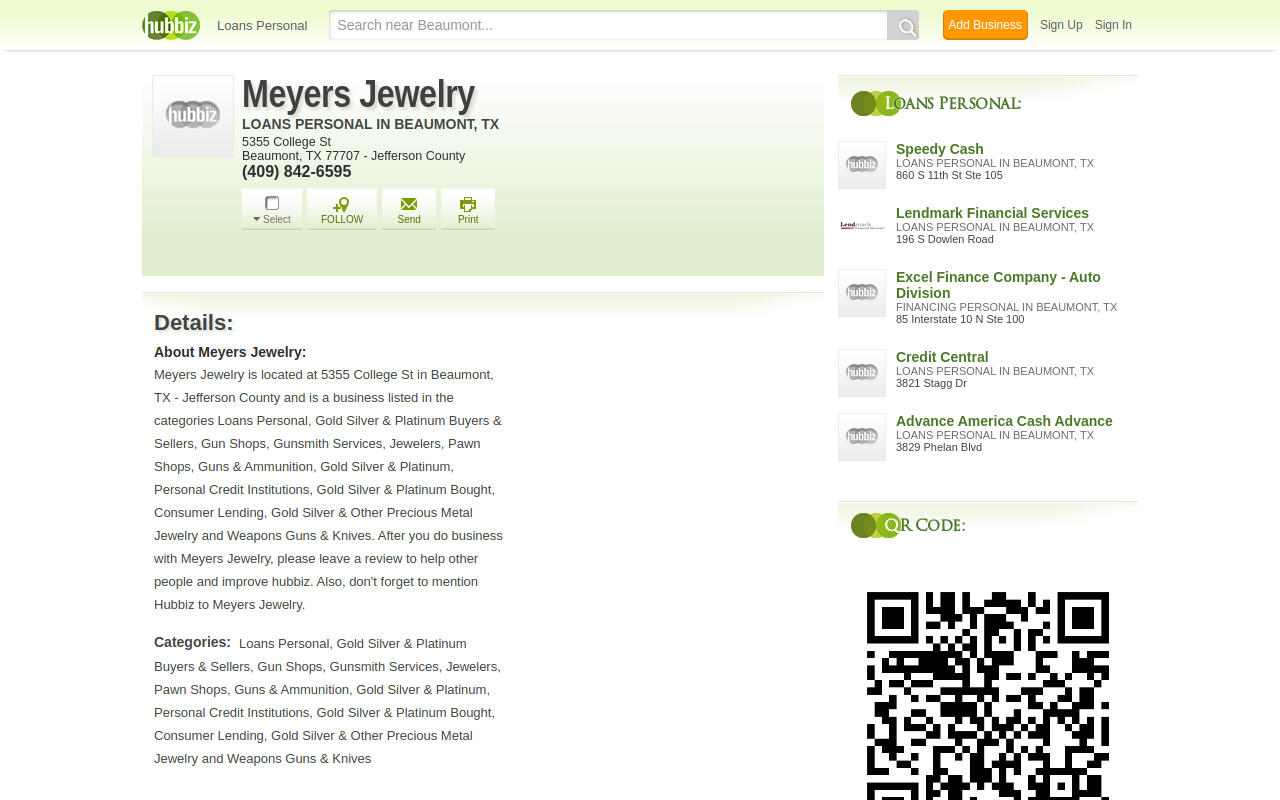 Meyer's Jewelry & Loan website preview
