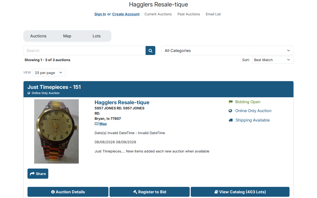 Hagglers website preview