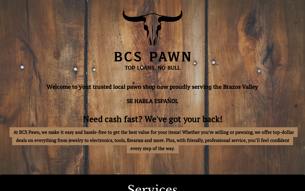BCS PAWN website preview