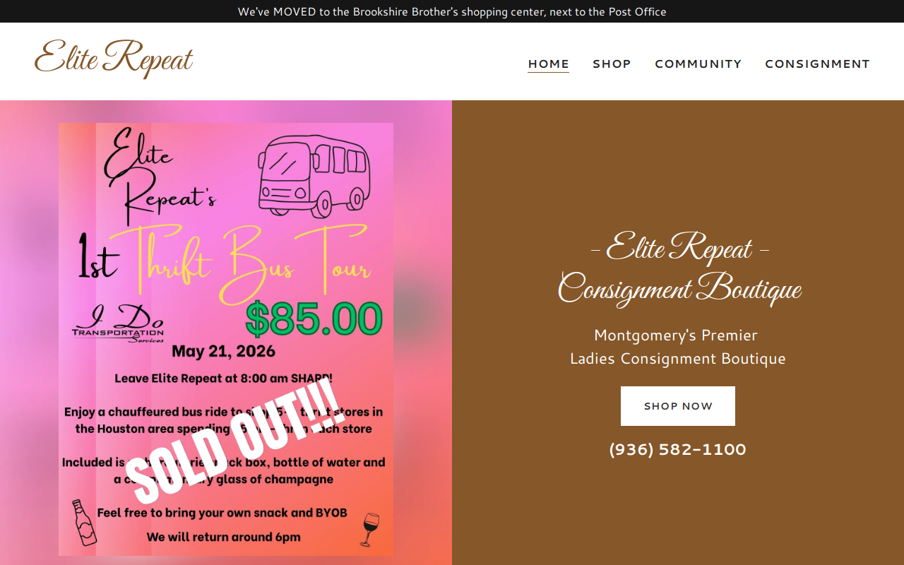 Elite Repeat Consignment website preview