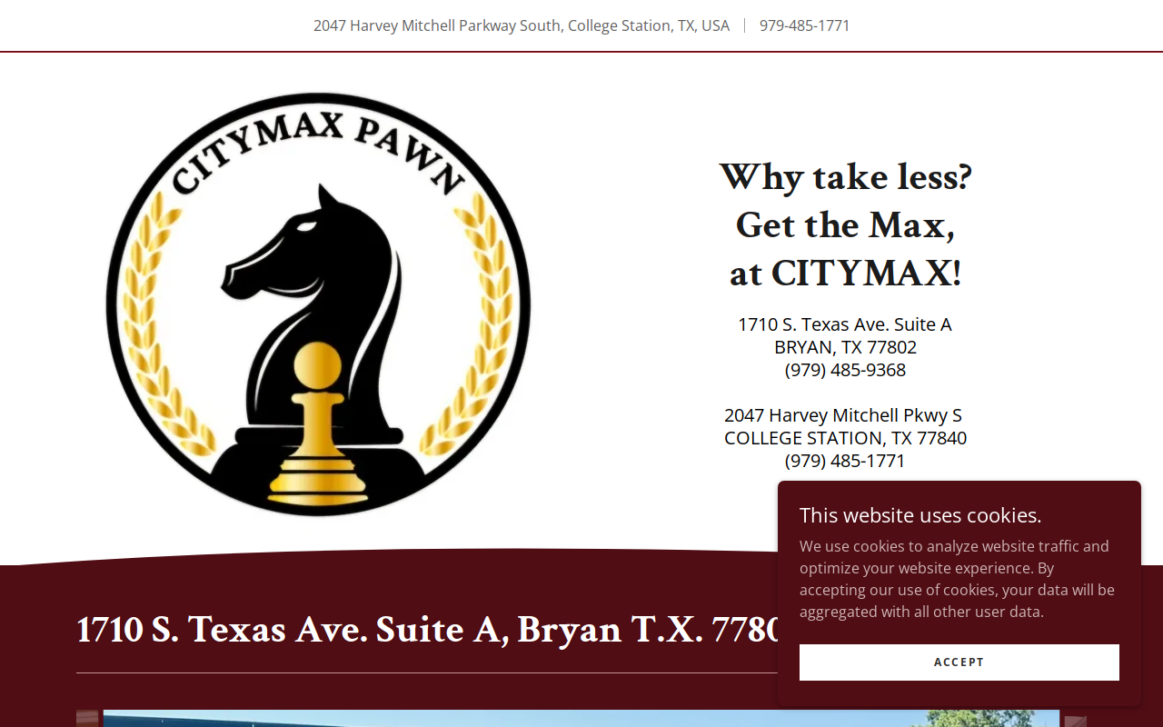 Citymax Pawn website preview