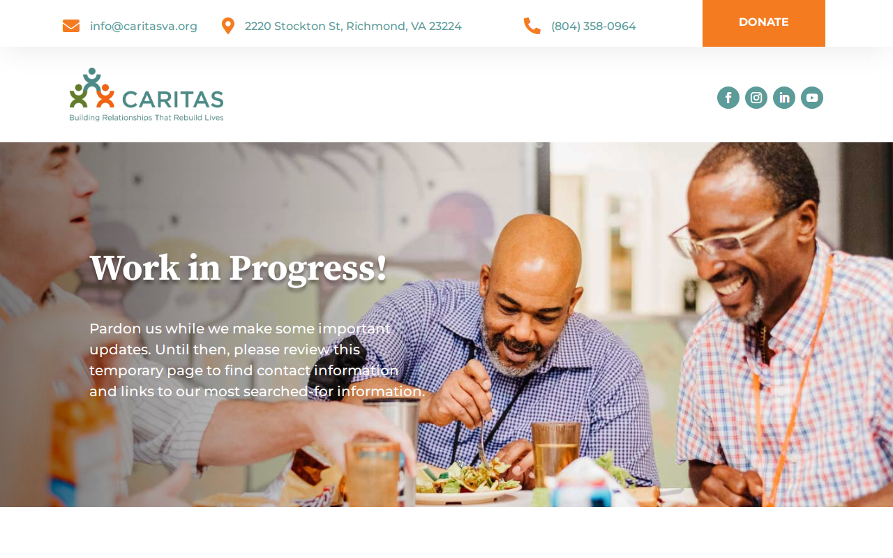 Caritas Mexia website preview