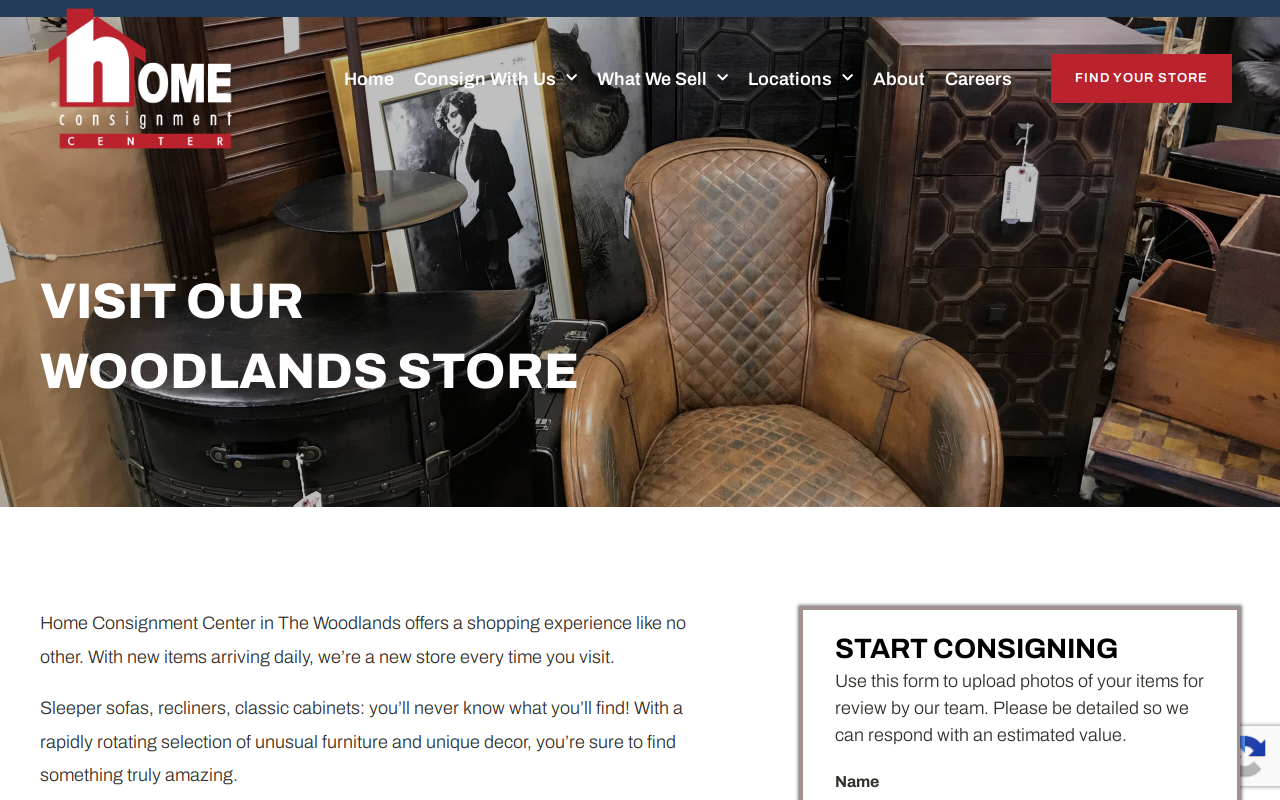 Home Consignment Center - Woodlands website preview