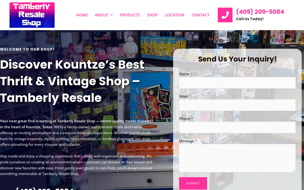 Tamberly Resale Shop website preview