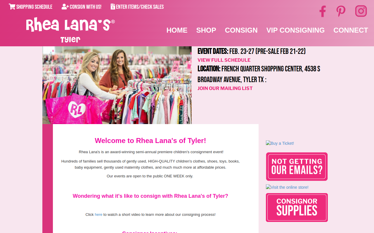 Rhea Lana's website preview