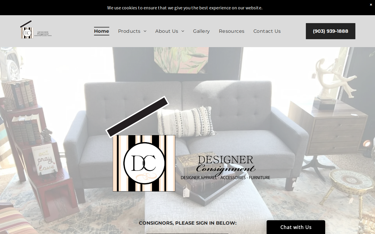 Designer Consignment website preview